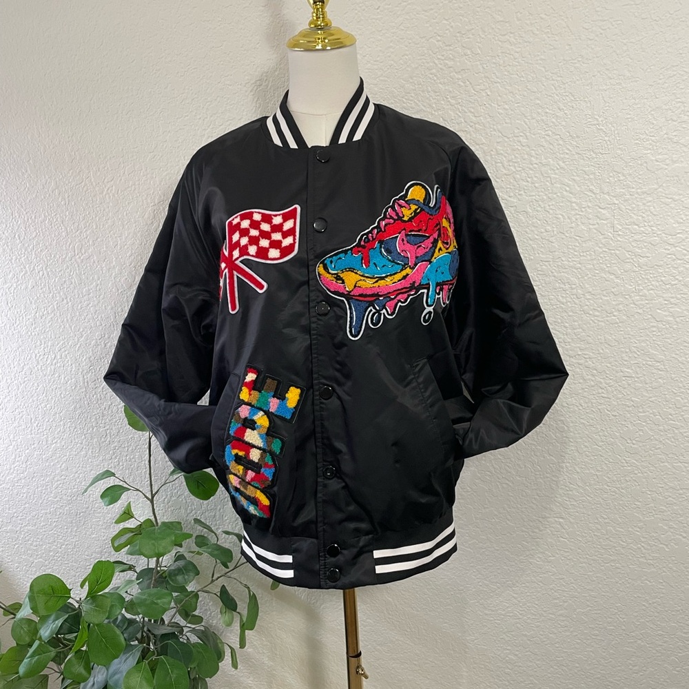 Shaka Wear Embroidered Varsity Jacket